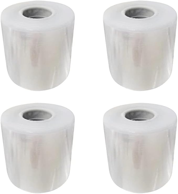 4 Pack Industrial Clear Stretch Wrap Film, 80 Gauge Thick, 3" x 1000ft Plastic Pallet Film, Industrial Strength Stretch up to 500% Stretch for Moving, Furniture, Wrapping, Shippin,Packing Materials