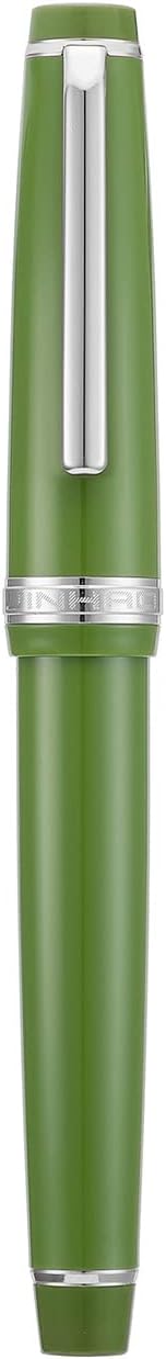 Jinhao 82 Avocado Green Acrylic Fountain Pen, Iridium Medium Nib Classic Design Smooth Writing Pen with Ink Converter (Silver Trim)
