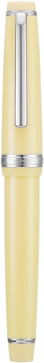 Jinhao 82 Yellow Acrylic Fountain Pen, Iridium Medium Nib Classic Design Smooth Writing Pen with Ink Converter (Silver Trim)