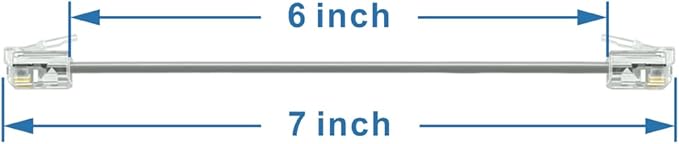NECABLES 2Pack 6 Inch Short Telephone Cord Phone Cable Wall Phone Cord for Landline RJ11 6P4C Male to Male