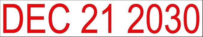 Self Inking Date Stamp with Month, Day, Year - Easy to Use & Adjust, Rubber Head, Sturdy ABS, Uniform Print, 10 Years of Dates, Refillable (Red)