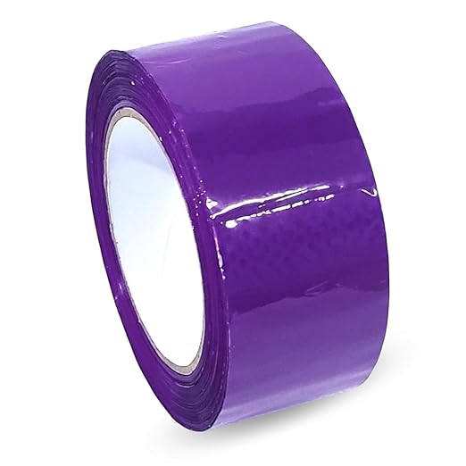 Heavy Duty Packaging Color Tape for Shipping,Packing and Moving 2" Wide x 2.0 Mil Thick -110 Yrd Roll -Acrylic Adhesive Tape for Box Sealing. (6 Rolls, Purple, 2" Wide x 110 yds).