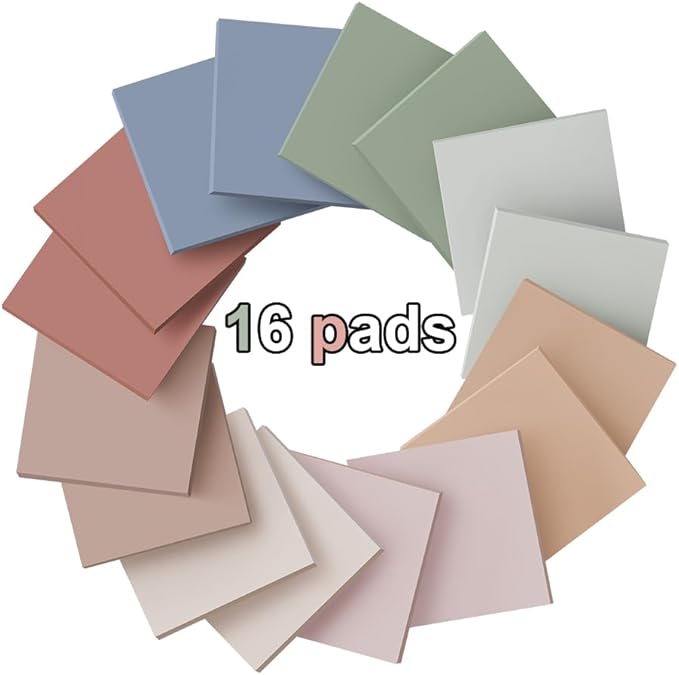 (16 Pack) Pop Up Sticky Notes 3x3 in Post Accordion Stickies Super Sticking Power Memo Pads Vintage Colors