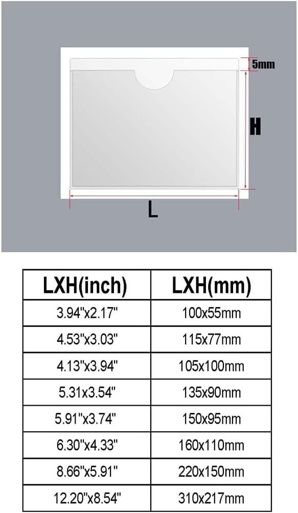 Adhesive Clear Pockets,Self Adhesive Clear Label Pockets Adhesive Card Folder Plastic Pockets Holders Sleeves for Index Cards Planners Cabinet Shelves Photo Cd,10Pieces (115x77mm)