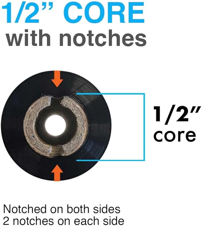 36 Rolls Wolfbarco 4.33" x 243' (110mm x 74m) Black Premium Resin-Enhanced Wax Thermal Transfer Ribbon Compatible with Zebra GC420t, GK420t, GX420t, GX430t, TLP2442, TLP2844, ZD220, ZD4 Printers