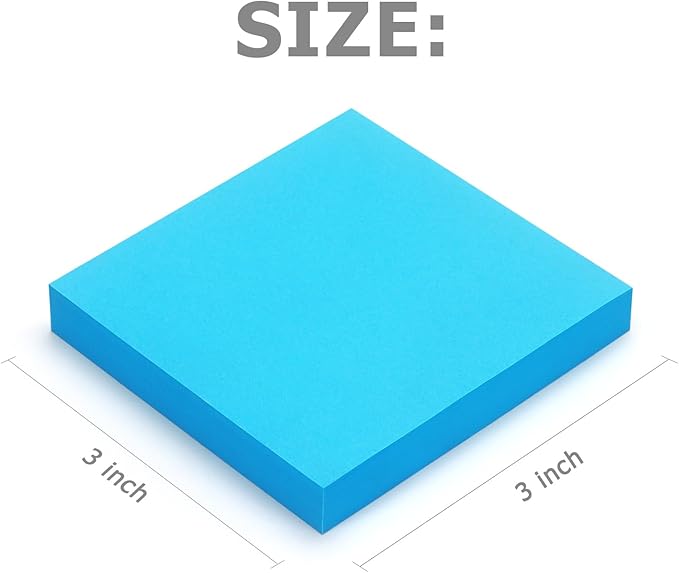 Sticky Notes 3x3 inch Bright Colors Self-Stick Pads 24 Pads/Pack 70 Sheets/Pad Total 1680 Sheets