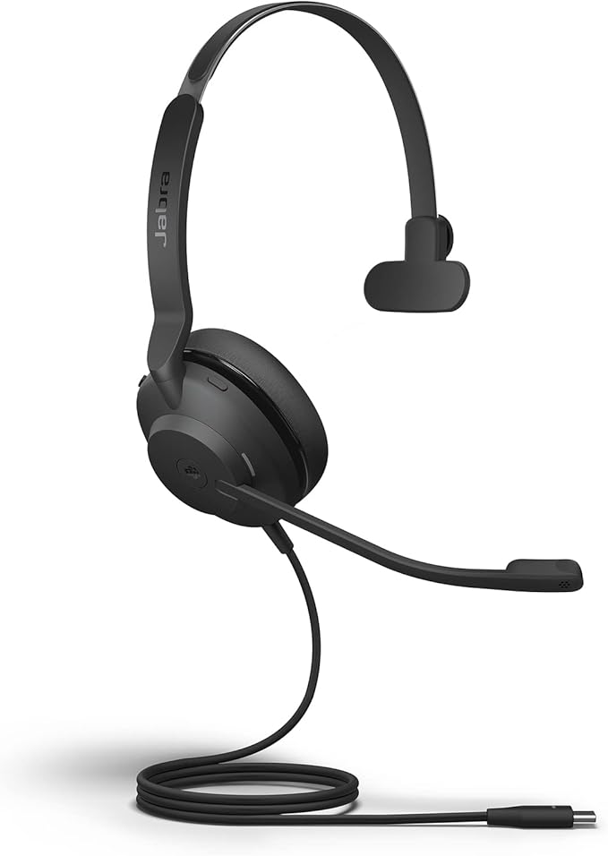 Jabra Evolve2 30 SE Wired Mono Noise Cancelling Headset - Features 2-Microphone Call Technology and USB-C Cable - MS Teams Certified, Works with All Other Platforms - Black