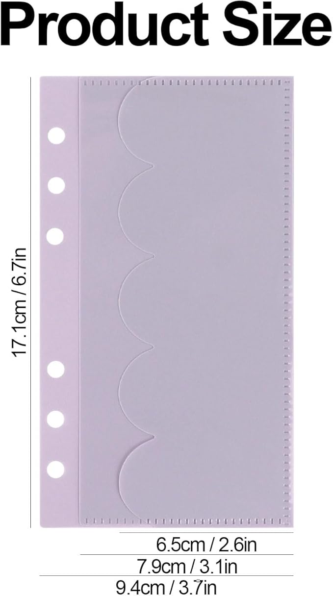 A6 Binder Pockets with No Zipper, Koqye Blue 10 Pcs Plastic Zipless Budget Envelopes, Two Pockets Frosted Cash Envelopes Money Bag for Budgeting, Cash Stuffing (Purple Petals-2set)