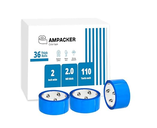 Heavy Duty Packaging Color Tape for Shipping,Packing and Moving 2" Wide x 2.0 Mil Thick -110 Yrd Roll -Acrylic Adhesive Tape for Box Sealing. (36 Rolls, Yellow, 2" Wide x 110 yds)
