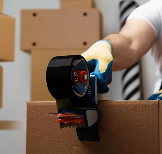Heavy Duty Packaging Color Tape for Shipping,Packing and Moving 2" Wide x 2.0 Mil Thick -110 Yrd Roll -Acrylic Adhesive Tape for Box Sealing. (36 Rolls, Black, 2" Wide x 110 yds).