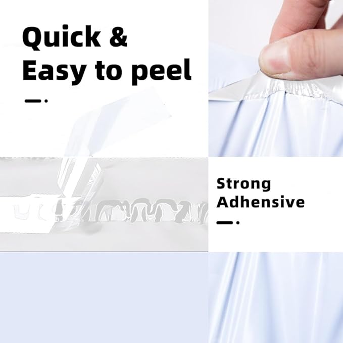 POLYSELLS 1000 pcs 12x15.5 Inches White x Silver Poly Mailers Shipping Envelopes, Strong Adhesive Sealing, Waterproof, and Tear-resistant Postal Mailing Bags for Clothing, Books, and Accessories