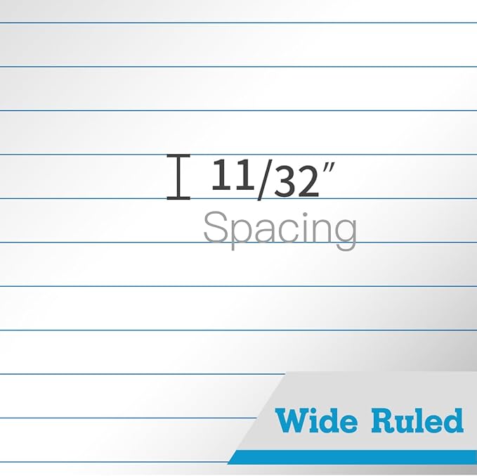 KAISA Legal Pads 8.5x14 inch Large Writing Pads Wide Ruled Notepads Casual Note Pads, White 50 Sheets 12 Pads, WT-LWT50W