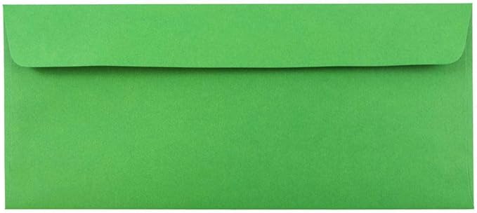JAM PAPER #10 Business Colored Envelopes with Peel and Seal Closure - 4 1/8 x 9 1/2 - Green Recycled - Bulk 1000/Carton