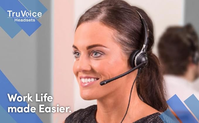 TruVoice HD-700 Premium Office/Call Center Headset with Noise Canceling Microphone - Compatible with Mitel, Nortel, Avaya, Poly, Polycom, Shoretel, Aastra, Digium, ESI and Fanvil Phones
