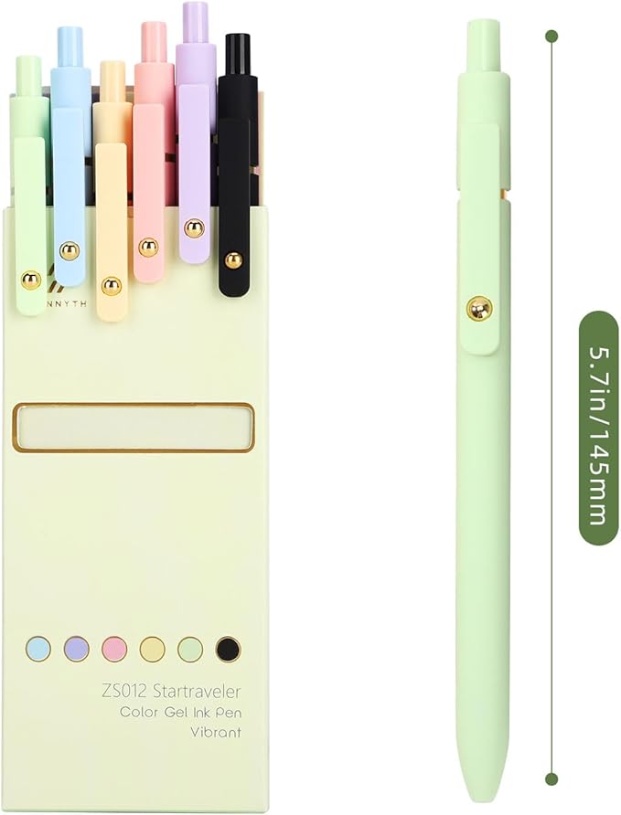 Ddaowanx Colorful Gel Pens, 0.5mm Fine Point Retractable,Colored Pens for Journaling and Sketching, Teacher Must Haves,Teacher School Supplies, Gifts for Nurse (12Pcs-Aesthetic+Vintage Colors)