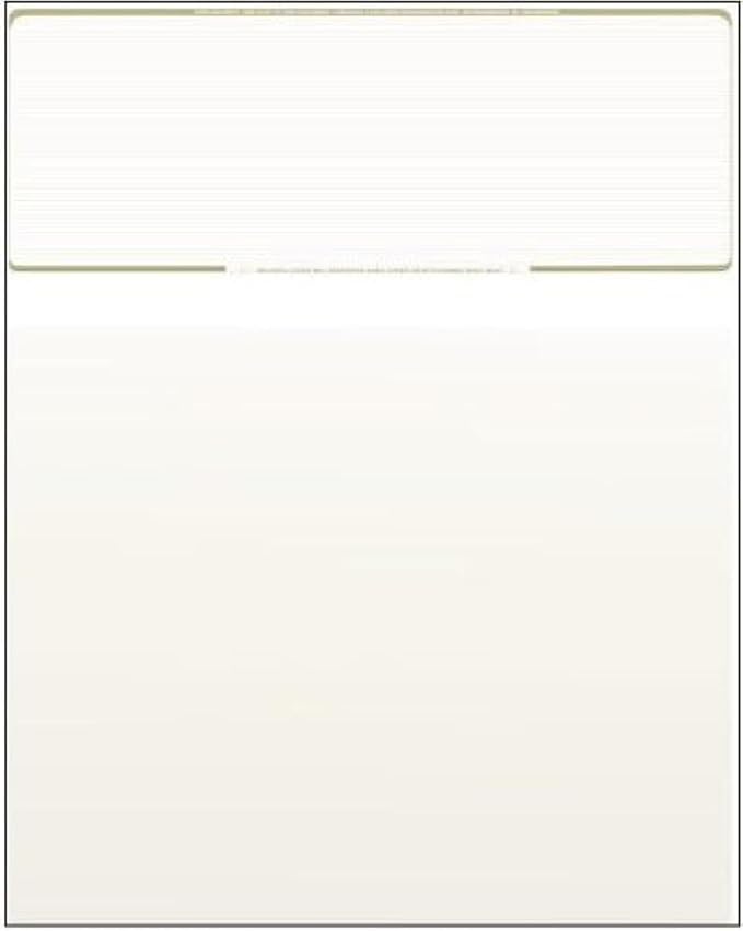 Compuchecks Check on Top Blank Check Paper - 250 Pack, Quick-Books & Laser Printer Compatible - Security Business Checks with Voucher - 8.5" x 11" Gold Pinstripe