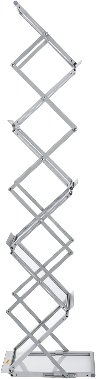 VEVOR Collapsible Literature Rack, Dual-Sided 6-Slot Leaflet Holder, Easy-to-Transport Brochure Stand with Travel Bag for Conferences and Office Use