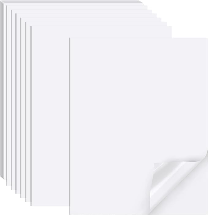 Printable Sticker Paper for Inkjet Printer, 40 Sheets 8.5" x11โ Matte Sticker Printer Paper Full Sheet Labels, Sticker Paper for Printer Sticker Labels, for Laser/Inkjet Printers, Letter Size