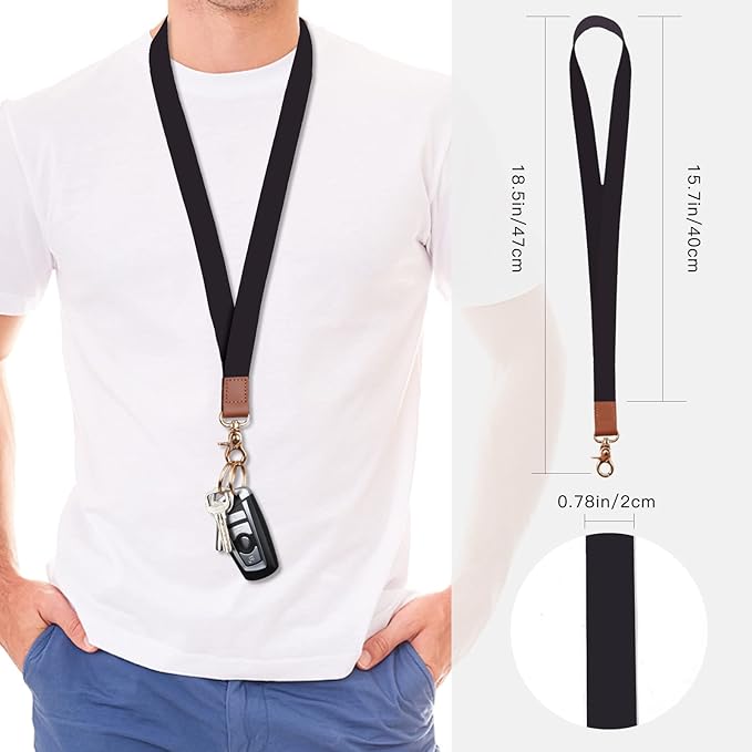 XCHIN Lanyards for Keys, Wrist Strap Lanyards, Black Keychain Lanyard for Women Men, Cool Long Lanyards & Cute Short Lanyards