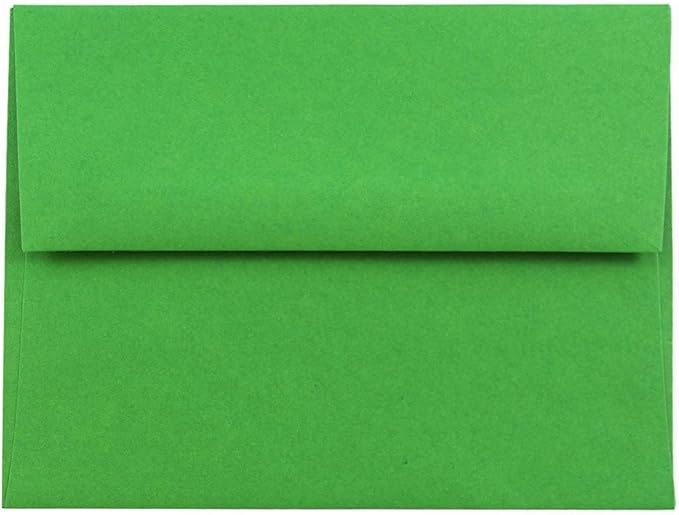 JAM PAPER A2 Colored Invitation Envelopes - 4 3/8 x 5 3/4 - Green Recycled - 50/Pack