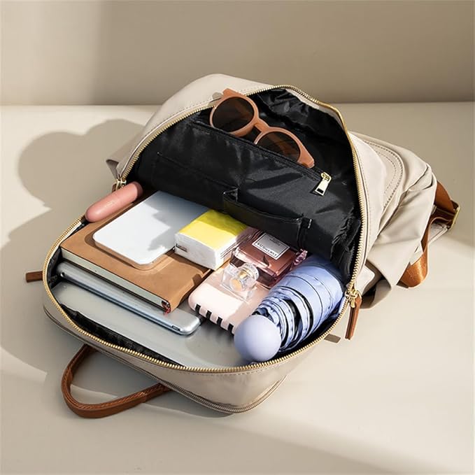 Versatile Oxford Cloth Women's Backpack - Minimalist Design for Daily Commute, Laptop Storage, and More! (ligth Grey)