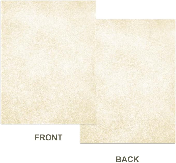 Parchment Paper for Certificates - Stationary Paper for Resumes, Diplomas, Letter Size Certificate Paper, 100 Sheets Double-Sided Diploma Paper, 100gsm, 8.5" x 11" Parchment Paper for Printing