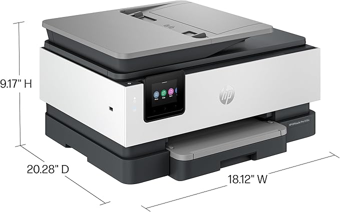 HP OfficeJet Pro 8135e Wireless All-in-One Color Inkjet Printer, Print, Scan, Copy, Fax, ADF, Duplex Printing, Best-for-Home Office, 3 Months of Instant Ink included (40Q35A)