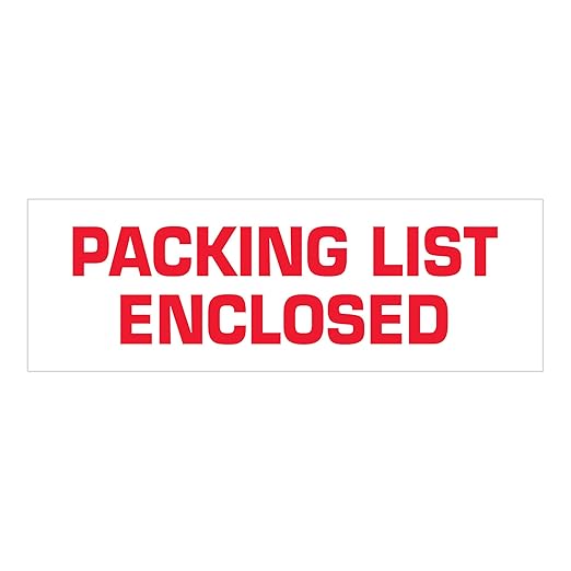 Aviditi Tape Logic 2 Inch x 110 Yard 2.2 Mil Red/White, Heavy Duty Packing Tape, "Packing List Enclosed" 18 Pack, Perfect for Packing, Shipping, Moving, Home and Office
