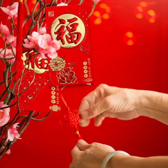 Red Envelopes Chinese, 36 Pcs Chinese New Year Red Envelopes 2025 Snake, Lunar New Year Envelopes, Good Fortune Red Pocket, Hong Bao, Chinese Luck Money Envelopes for Wedding Birthday Spring Festival