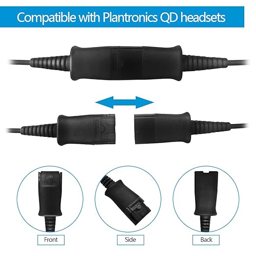 VT 3.5mm-Cable for Plantronic-QD headsets Smartphones-Mobile - Laptop PC Connected with Single 3.5mm Jack Port (PLT-QD)