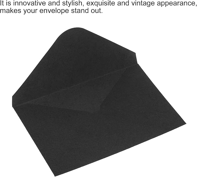PATIKIL Mini Envelopes, 50 Pack Gift Cards Business Cards Envelope for Invitation Graduation, Black