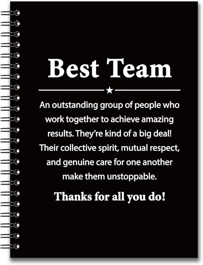 YAZMEEN Team Blank Spiral Notebook(160 Pages) Best Team Definition Hardcover Sketchbook Employee Appreciation Gift Teamwork Gift Funny Notebook Gift for Coworker Friend Team Member Leader Office Work