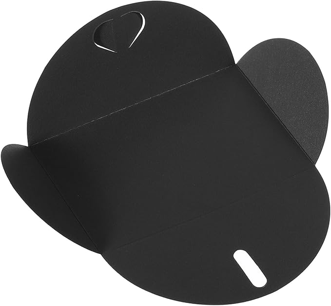PATIKIL Gift Card Envelopes, 12 Pack Heart Shaped Clasp Small Gift Cards Holder Mini Envelope for Birthdays Weddings, Black