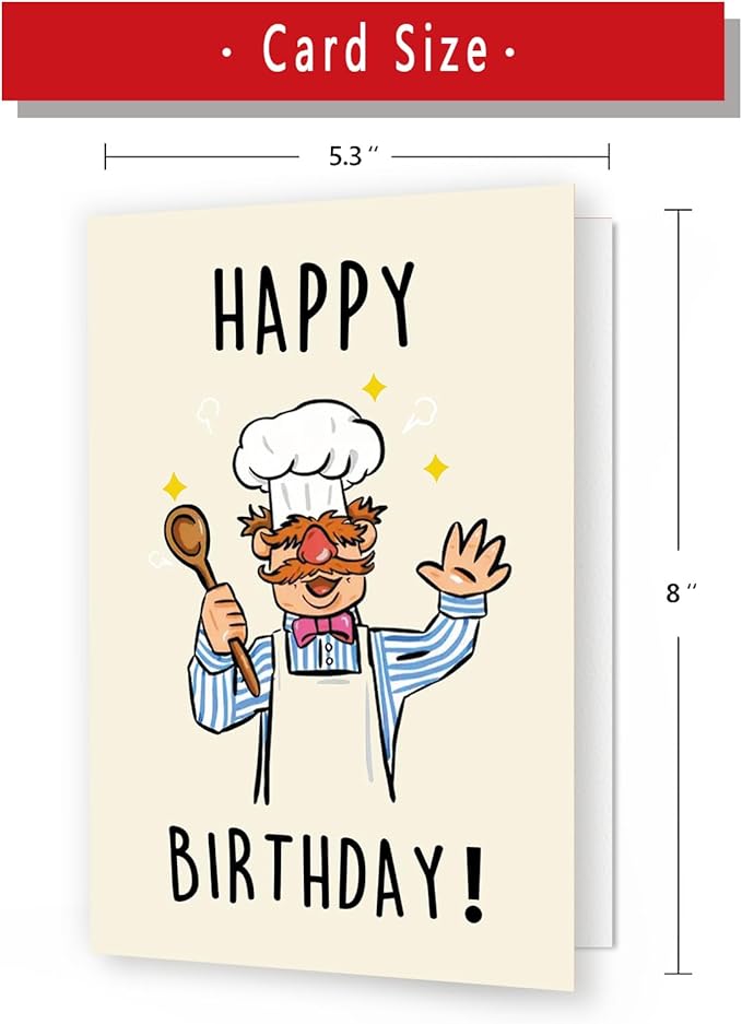 Funny Birthday Card for Men Women,Happy Birthday Cards for Grandma Grandpa,Unique Birthday Gifts for Mom Dad Husband Wife,Humorous Cartoon Bday Gift for Family Kids