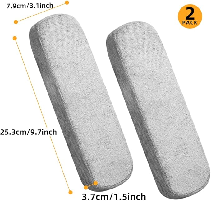 Office Chair Armrest Pads Covers with Memory Foam Elbow Pillow for Forearm Pressure Relief, Arm Rest Covers for Office Chairs, Wheelchair, Comfy Gaming Chair(Grey)