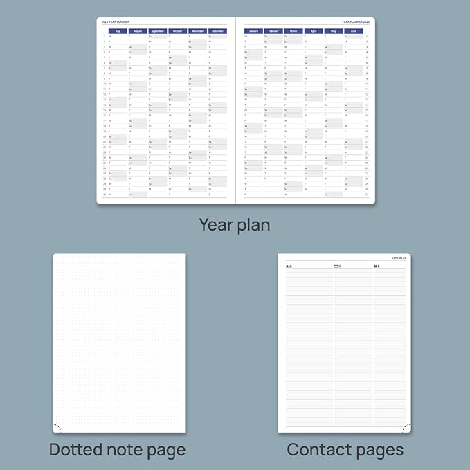 POPRUN 2025 Weekly Planner 8.5" x 11", Quarter-Hourly Appointment Book with PU Leather Soft Cover, Dual Pockets, Gift Box, Monthly Tabs, 100GSM Thick Paper, Sunday Start - Brown