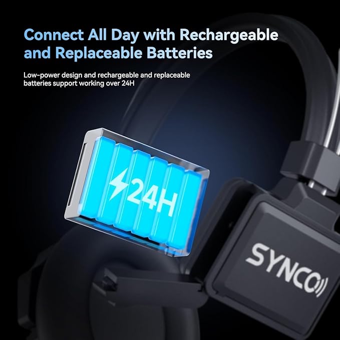 SYNCO XTalk XPRO5 X5 2.4GHz Wireless Intercom Headset System Microphone Random Master Device 500m /1640FT Operating Range Real-time Monitoring for Movie Shoot Live Show Stage Performance (5Pcs)