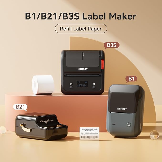 NIIMBOT Labels for B1/B21/B3S Label Maker, 1.57'' x 1.18'' (40x30mm) Thermal Sticker Label, Waterproof, Oil-Proof and Tear-Proof NIIMBOT Labels, 1 Roll of 230 Self-Adhesive Thermal Labels (White)