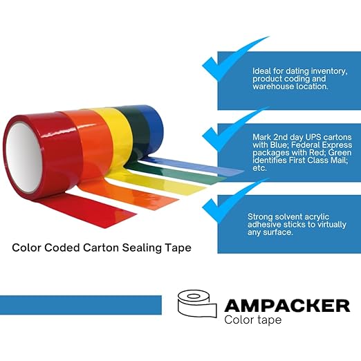 Heavy Duty Packaging Color Tape for Shipping,Packing and Moving 2" Wide x 2.0 Mil Thick -110 Yrd Roll -Acrylic Adhesive Tape for Box Sealing. (36 Rolls, Yellow, 2" Wide x 110 yds)