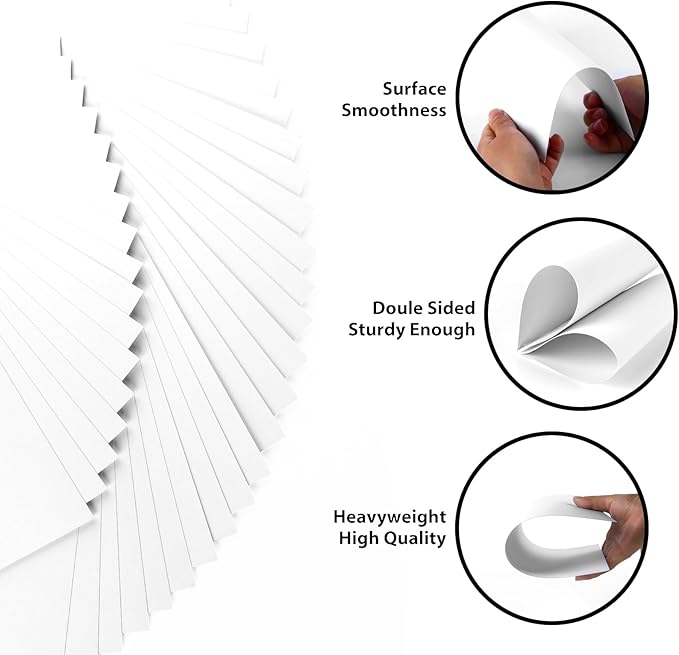 30 Sheets White Cardstock 8.5” x 11”, 92lb/250gsm Card Stock, Thick Card Stock Paper, Heavy Cardstock Paper for Printer, Resume, Scrapbooks, Art, Crafts, Business Cards
