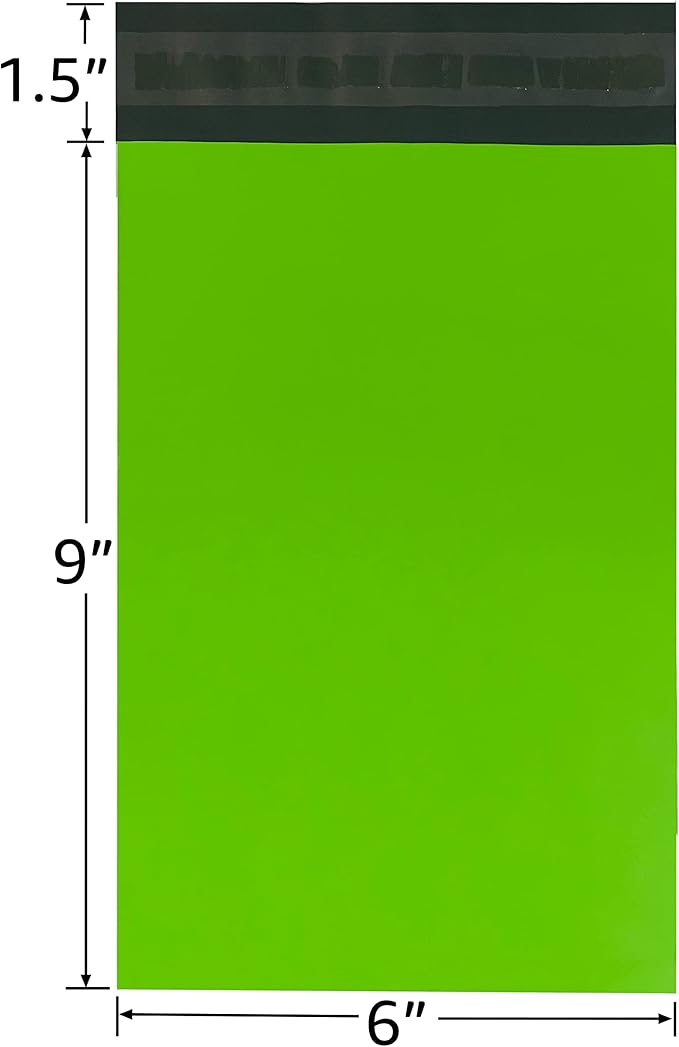 Colored Poly Mailers Pack of: (Green, 6" x 9" pack of 1000) Be creative with your packaging with Colored mailers