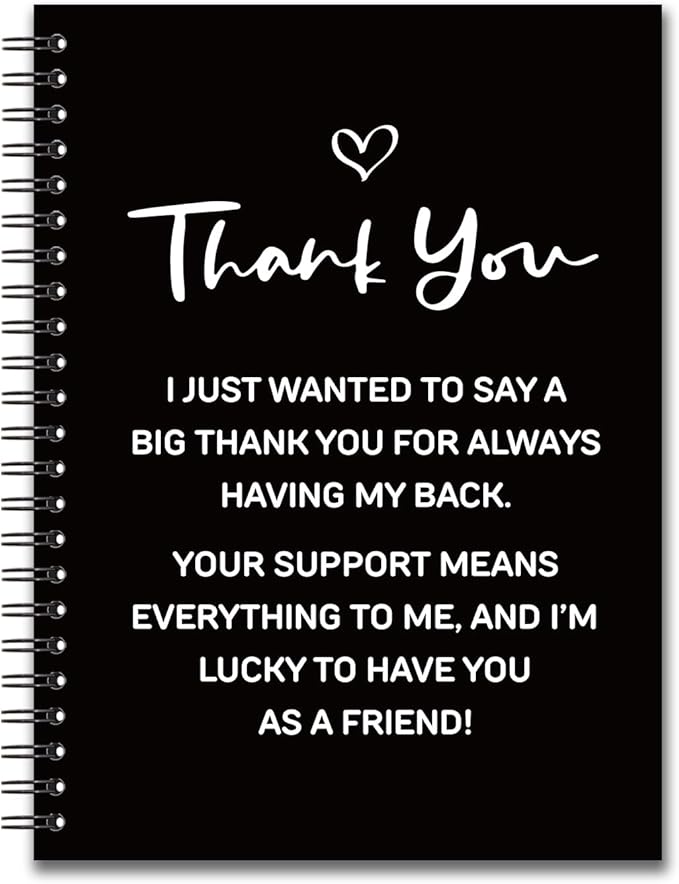 YAZMEEN Thank You Blank Spiral Notebook(160 Pages) Thank You Gift Hardcover Sketchbook Appreciation Gift for Employee Coworker Leader Funny Notebook Birthday Gift for Women Men Colleague Boss Friend