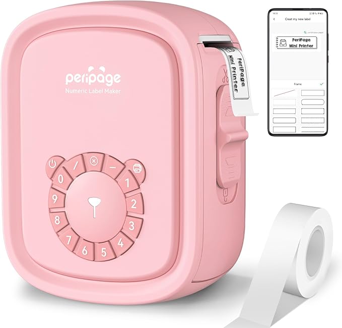 Portable Label Maker Machine P10Pro - Wireless Bluetooth Label Printer with Tape Included, Multiple Templates, Easy to Use for Office and Home Organization, USB Rechargeable๏ผPink๏ผ