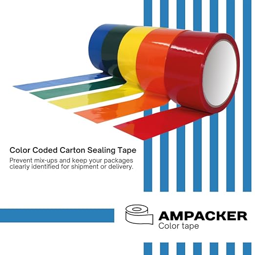 Heavy Duty Packaging Color Tape for Shipping,Packing and Moving 2" Wide x 2.0 Mil Thick -110 Yrd Roll -Acrylic Adhesive Tape for Box Sealing. (1 Roll, Orange, 2" Wide x 110 yds)