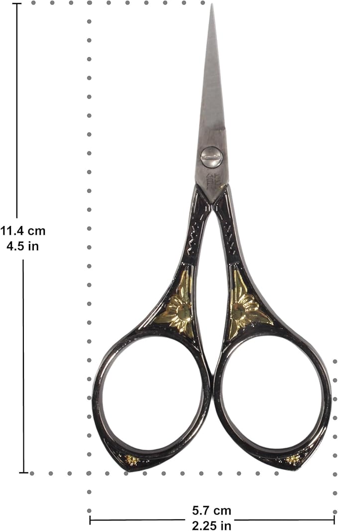 JubileeYarn Sun Motif Embroidery Craft Scissors - Black - 10 Scissors