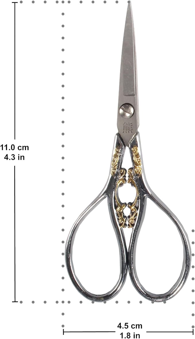 JubileeYarn Scrollwork Embroidery Craft Scissors - Silver - 10 Scissors