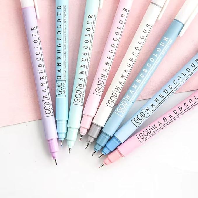Colored Fineliner Pens, 0.38mm Fine Tip Pens, 8 Colors Fine Point Pen, Bible Journaling Planner Micro Pens Set for Writing, Drawing, Note Taking, Bullet Journaling