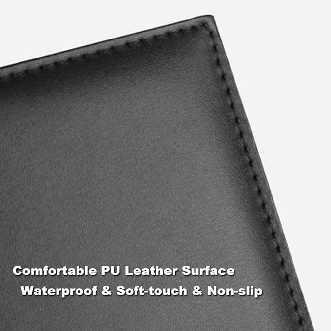 Office Clipboard Padfolio Binder 19" X 13"- A4 Foldable File Clip Portfolio Folder Document Organizer Writing Pad Business Card Holder - Magnetic PU Leather Conference Desk Pad with Pen Holder