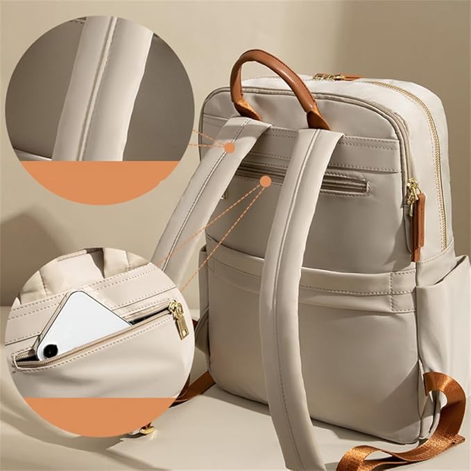 Versatile Oxford Cloth Women's Backpack - Minimalist Design for Daily Commute, Laptop Storage, and More! (ligth Grey)