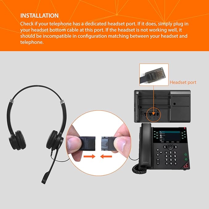 IPD IPH-255 Phone Headset with Noise Cancelling Microphone for Office and Call Center-Compatible with Avaya 1608 1616 9601 9608 9611 9611G 9620 9621 9630 9631 9640 9641 9650 9670 J139 J159 J169 J179